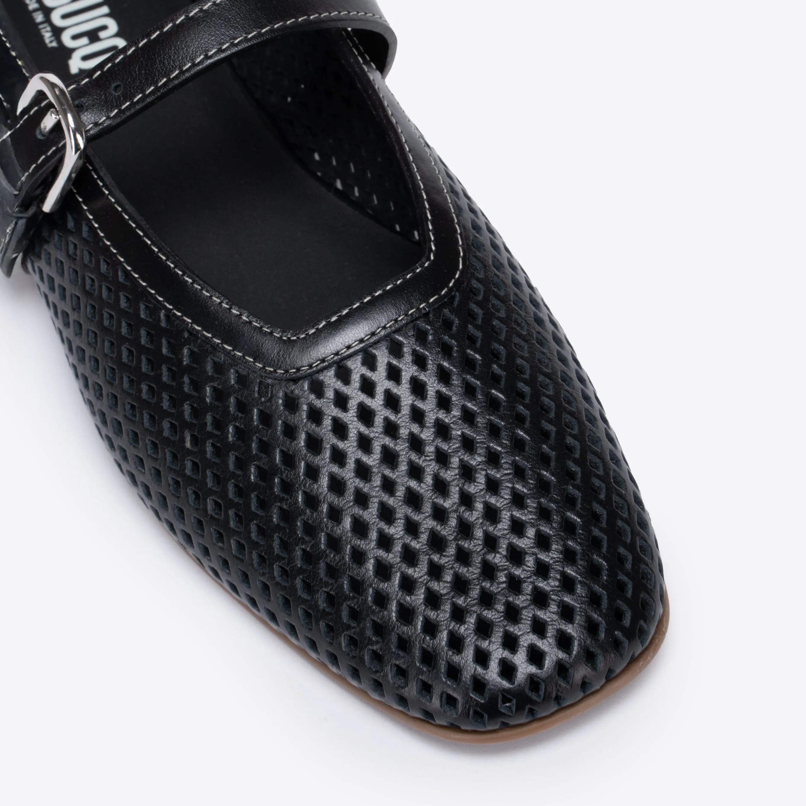 Lido Ballet Black Perforated
