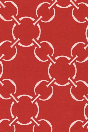 linked-up scarlet red printed cloth table runners
