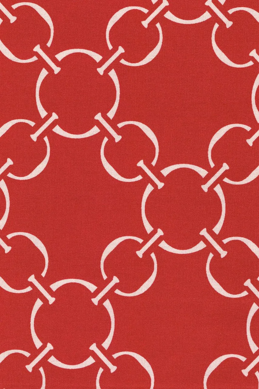 linked-up scarlet red printed cloth table runners