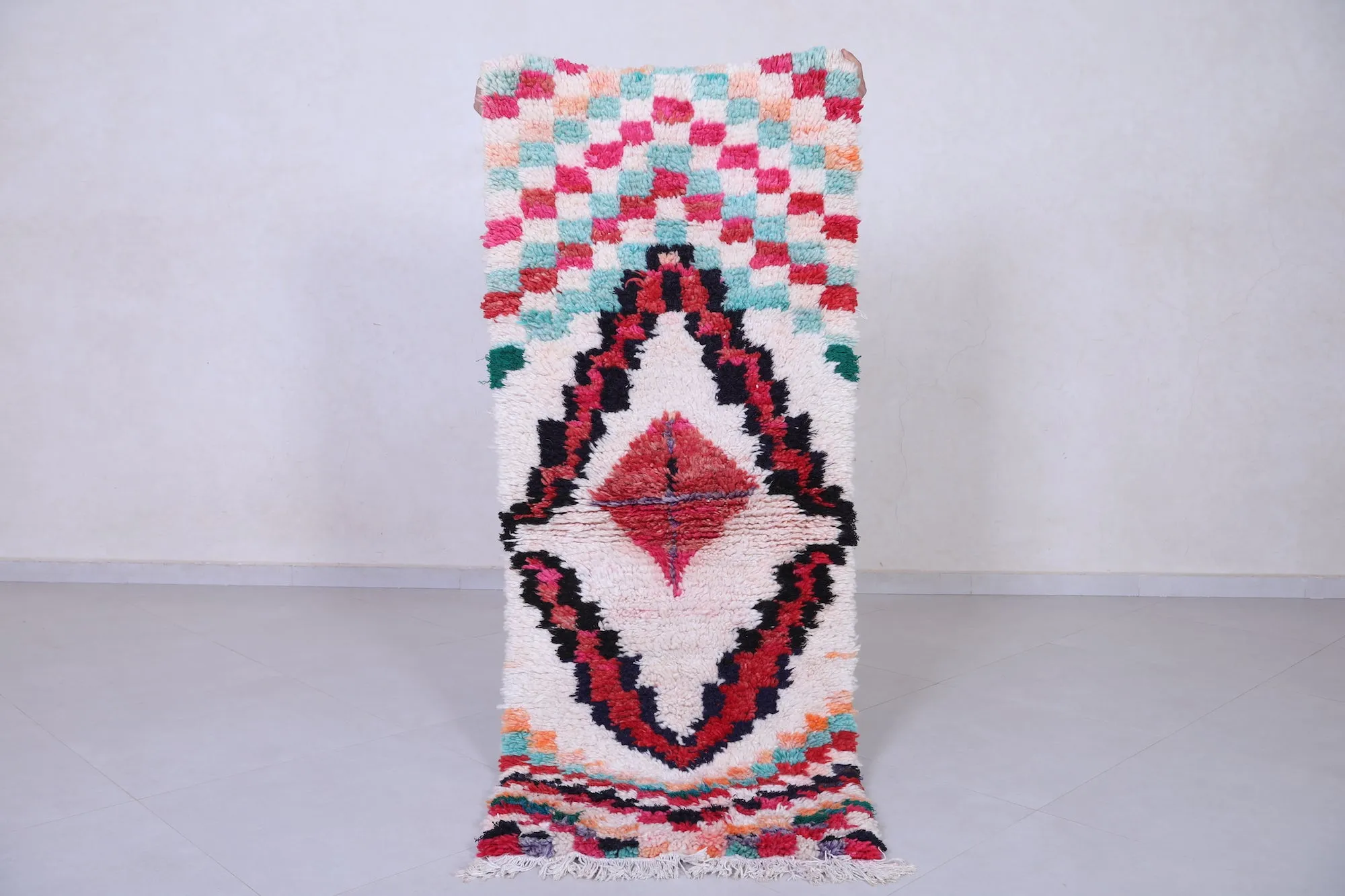 Long Beautiful Colorful Rug 2.3 X 5.9 Feet
