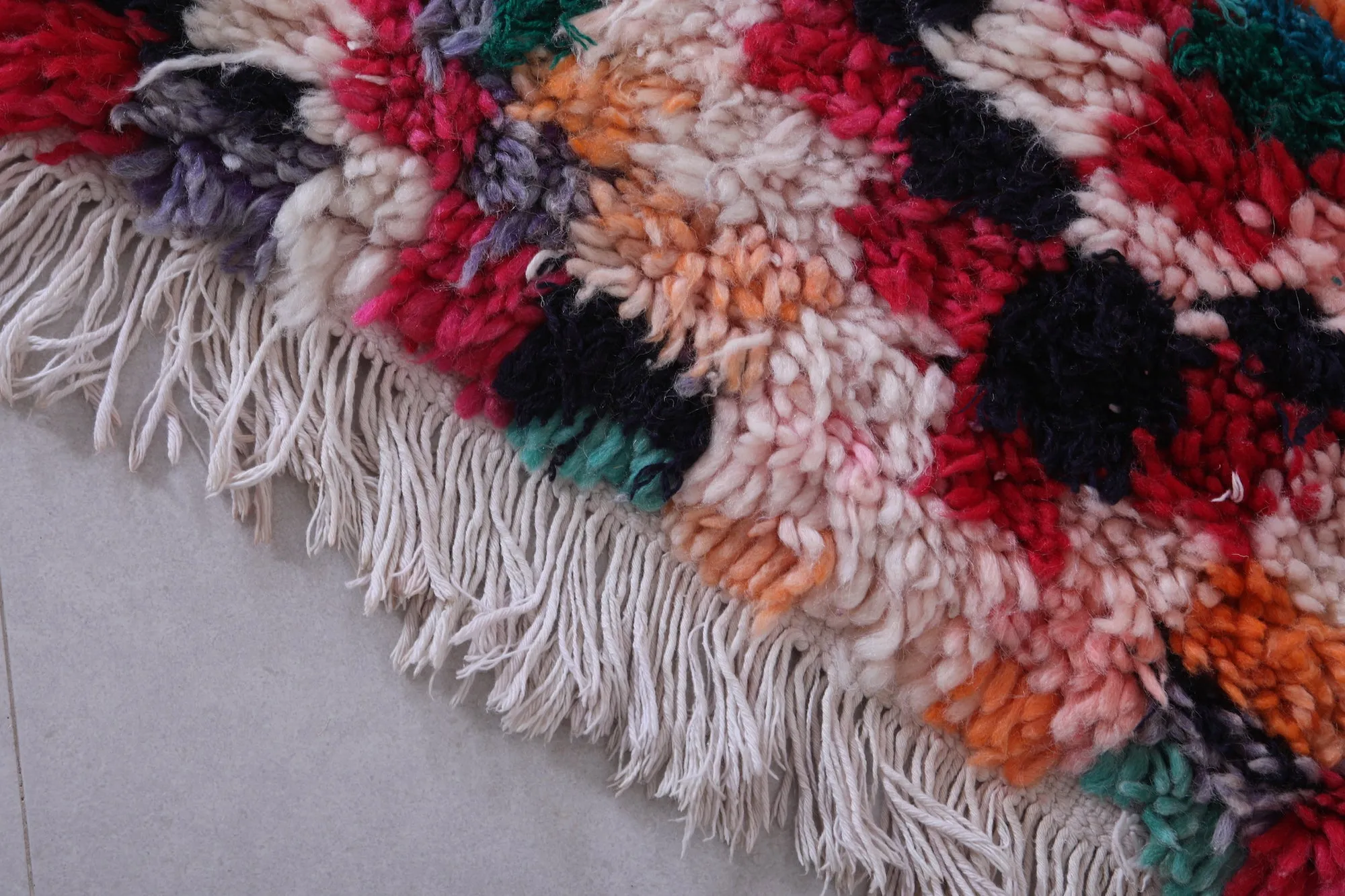 Long Beautiful Colorful Rug 2.3 X 5.9 Feet