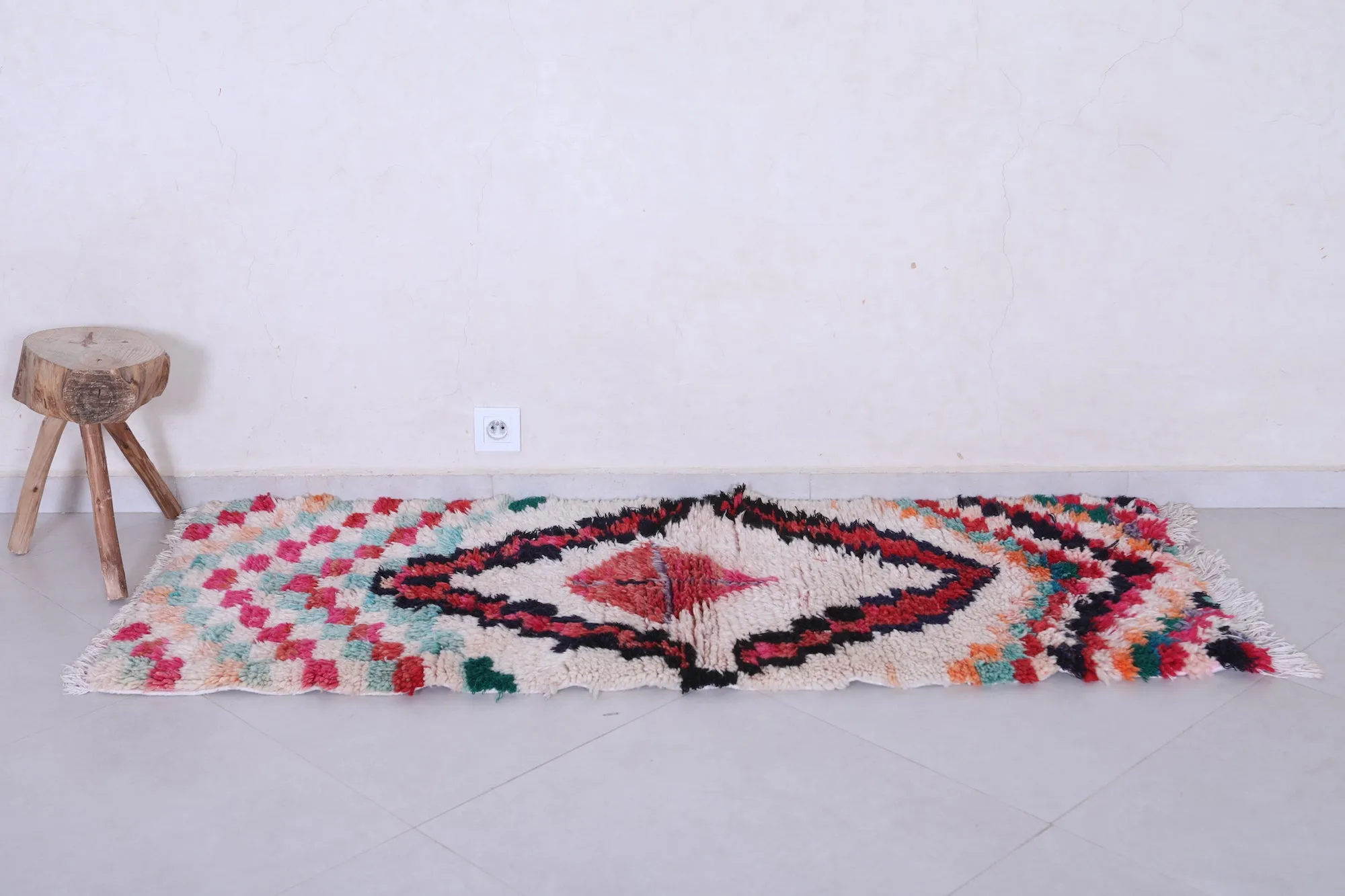 Long Beautiful Colorful Rug 2.3 X 5.9 Feet
