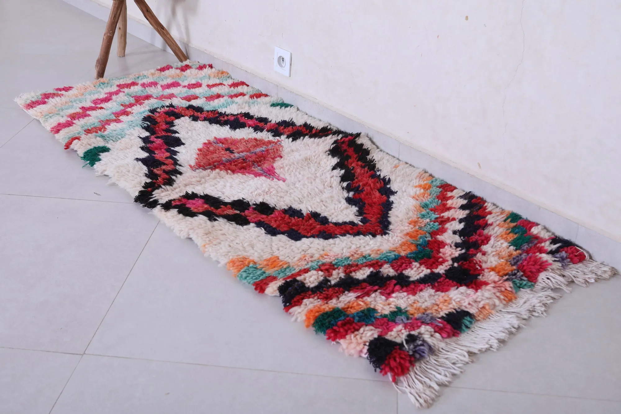 Long Beautiful Colorful Rug 2.3 X 5.9 Feet