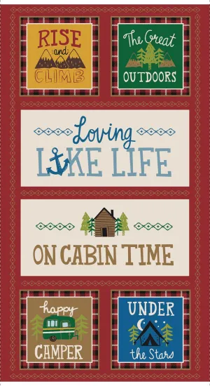 Loving Camp Life by Henry Glass Fabrics 6 BLOCK PANEL/MULTI