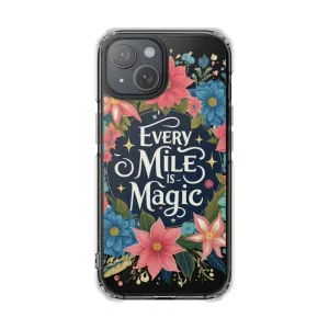 Magnetic Clear Impact Cases, Floral Runner Iphone Case, Every Run Is Magic, Protective Phone Cover, Runner Gift, Fitness Lover Gift, Workout