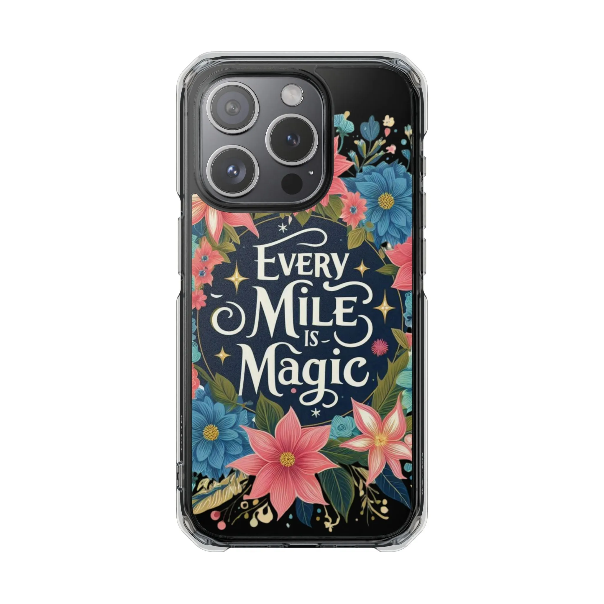 Magnetic Clear Impact Cases, Floral Runner Iphone Case, Every Run Is Magic, Protective Phone Cover, Runner Gift, Fitness Lover Gift, Workout