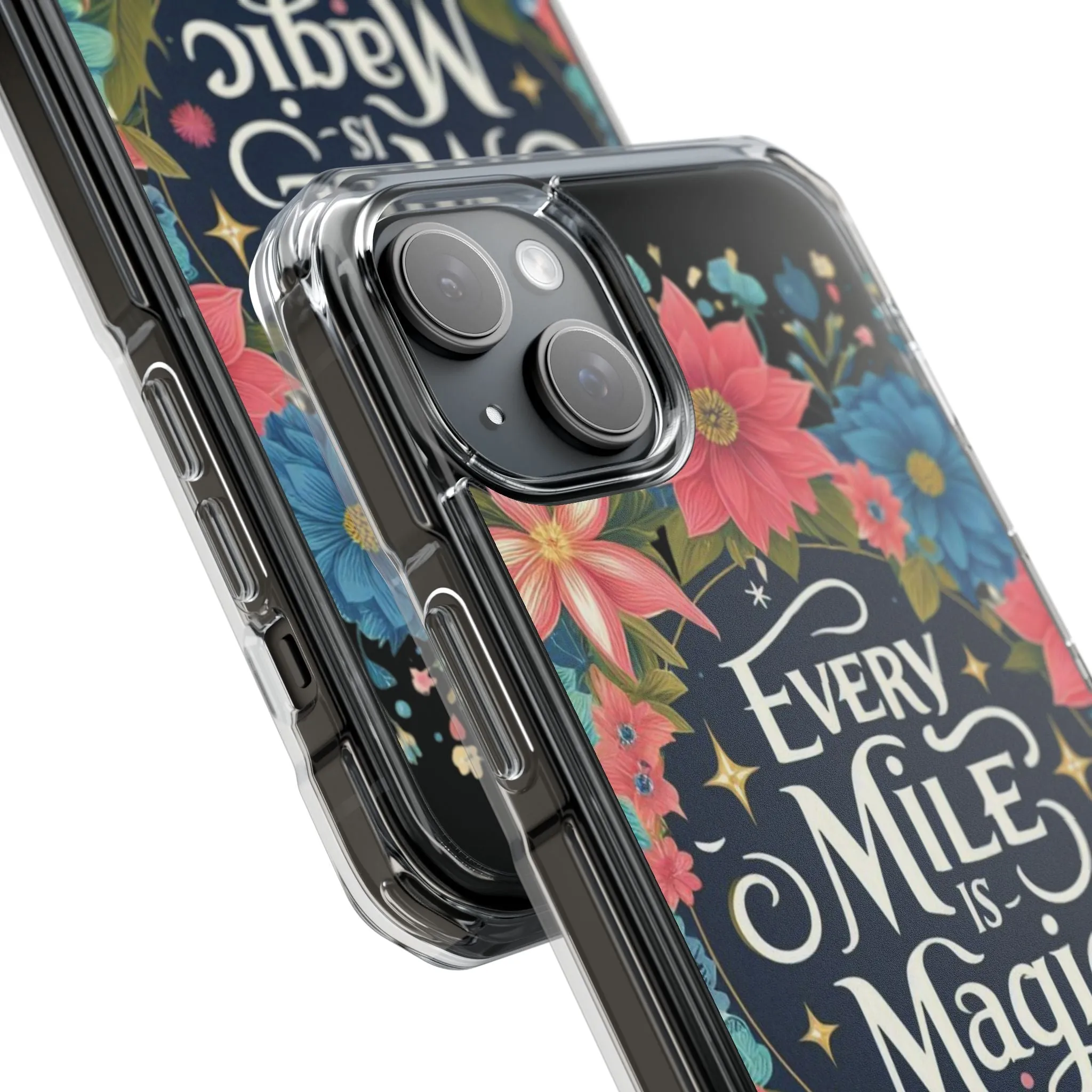 Magnetic Clear Impact Cases, Floral Runner Iphone Case, Every Run Is Magic, Protective Phone Cover, Runner Gift, Fitness Lover Gift, Workout