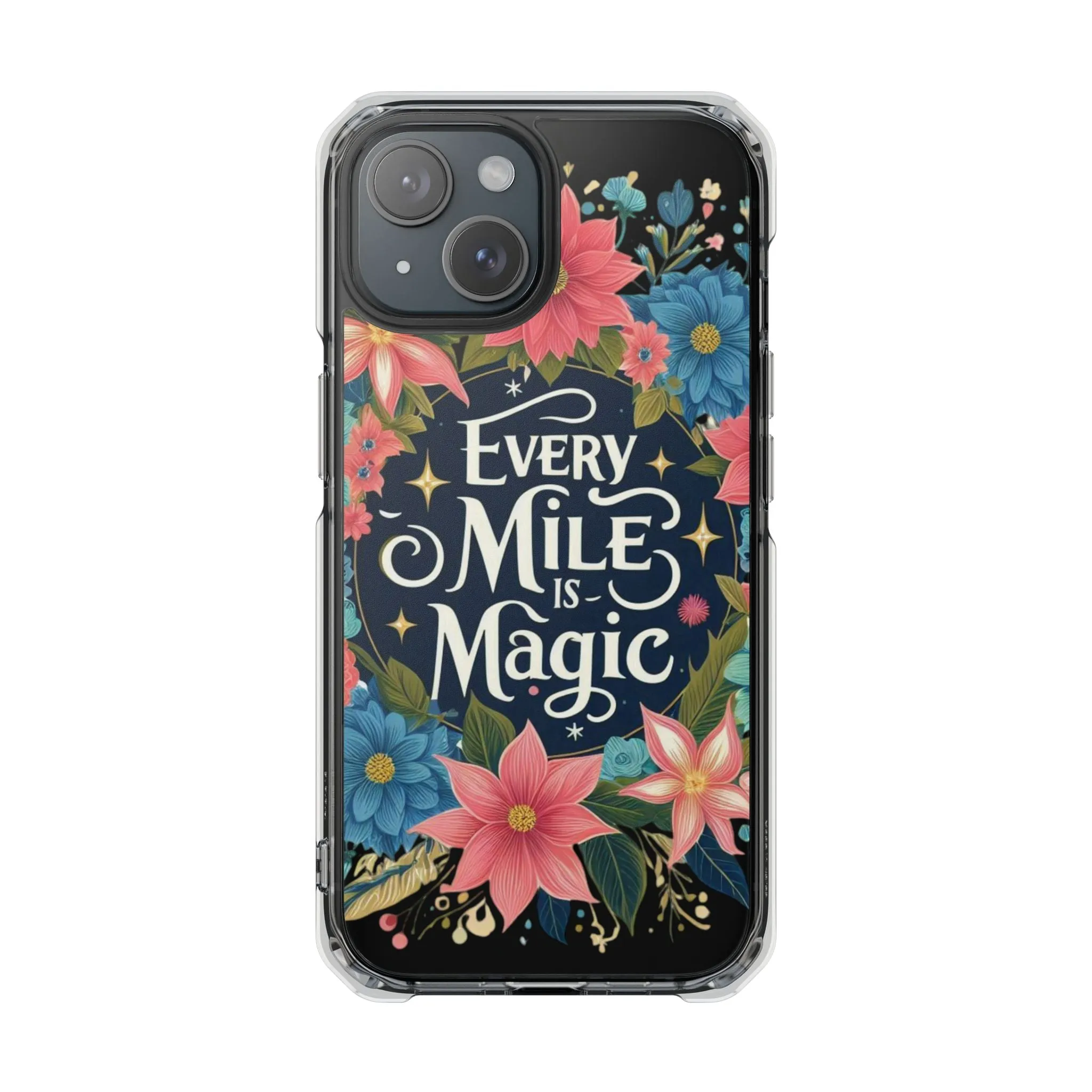 Magnetic Clear Impact Cases, Floral Runner Iphone Case, Every Run Is Magic, Protective Phone Cover, Runner Gift, Fitness Lover Gift, Workout