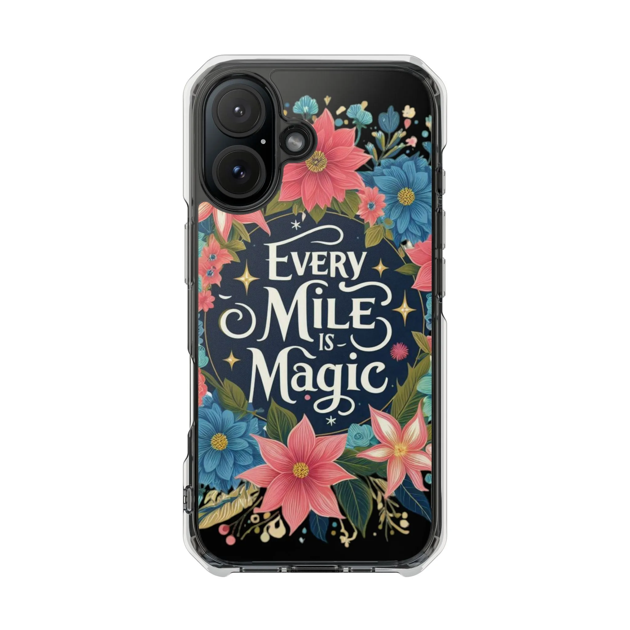 Magnetic Clear Impact Cases, Floral Runner Iphone Case, Every Run Is Magic, Protective Phone Cover, Runner Gift, Fitness Lover Gift, Workout