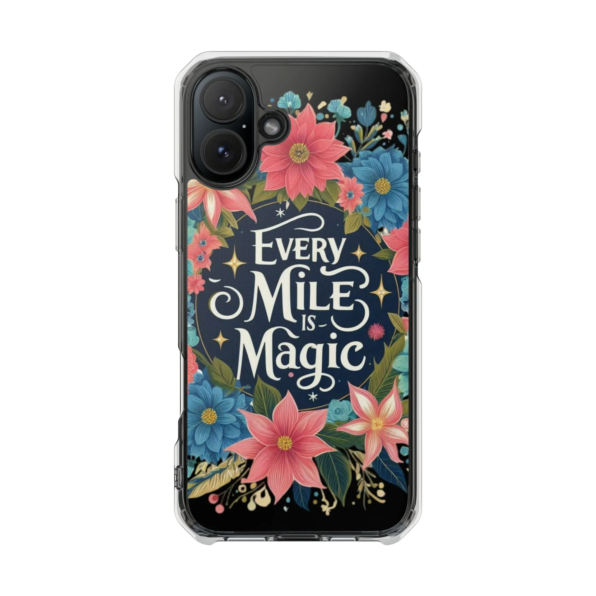 Magnetic Clear Impact Cases, Floral Runner Iphone Case, Every Run Is Magic, Protective Phone Cover, Runner Gift, Fitness Lover Gift, Workout