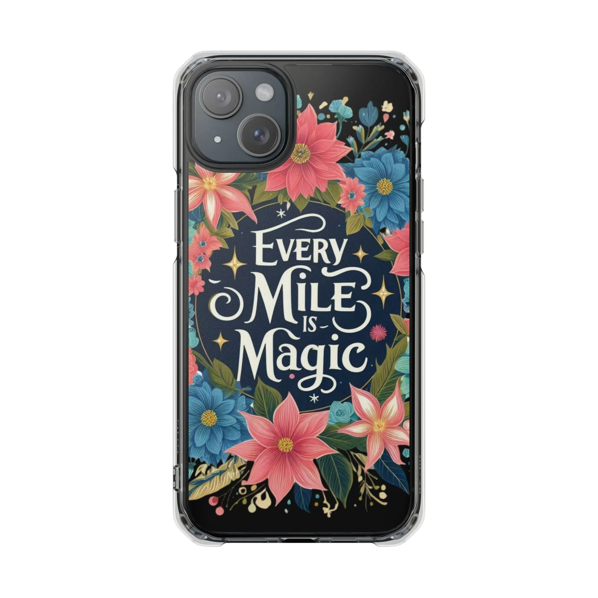 Magnetic Clear Impact Cases, Floral Runner Iphone Case, Every Run Is Magic, Protective Phone Cover, Runner Gift, Fitness Lover Gift, Workout
