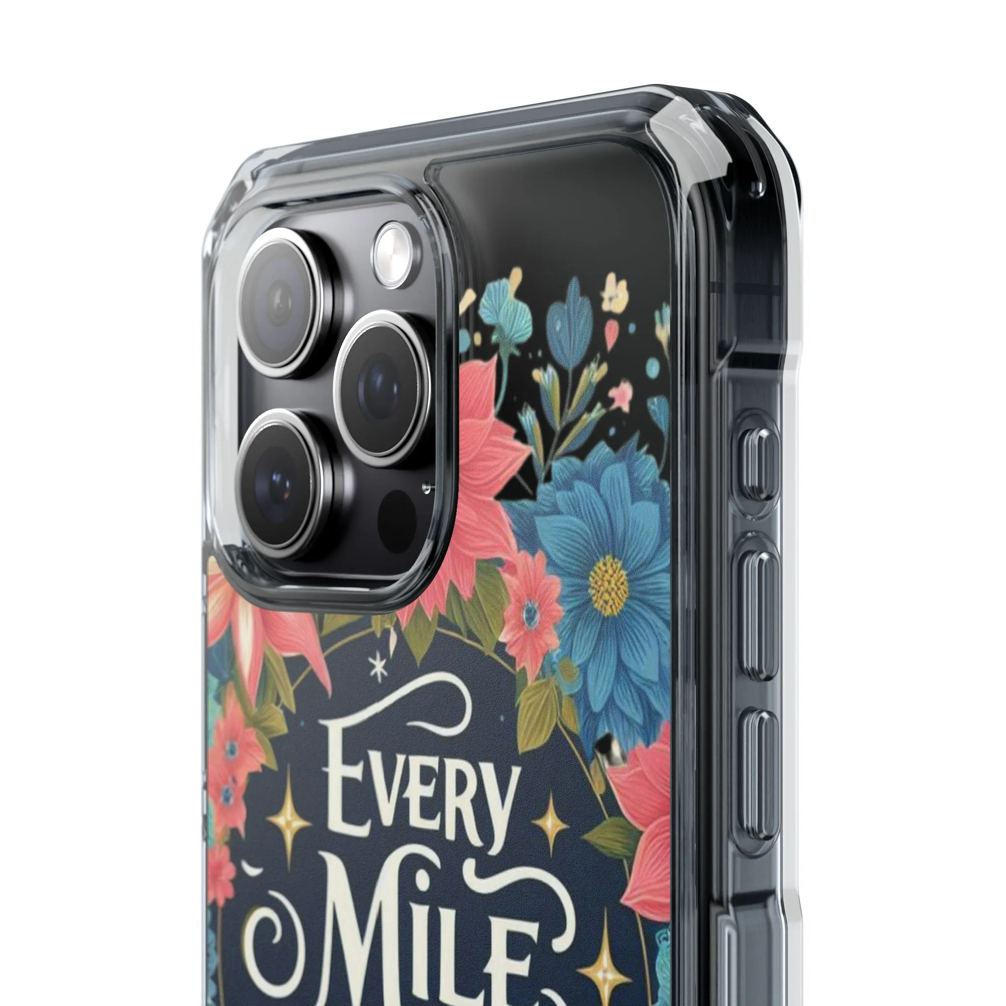 Magnetic Clear Impact Cases, Floral Runner Iphone Case, Every Run Is Magic, Protective Phone Cover, Runner Gift, Fitness Lover Gift, Workout