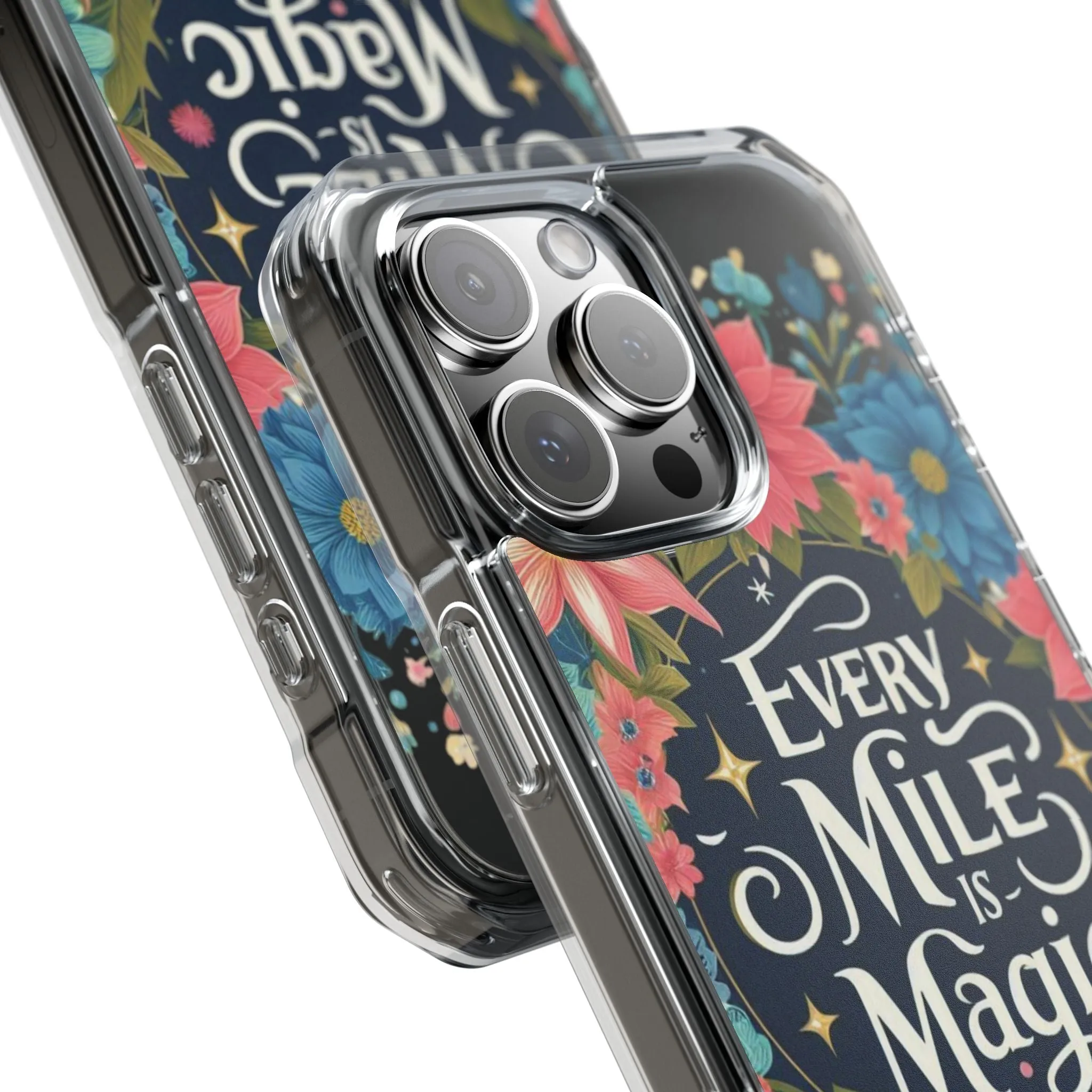 Magnetic Clear Impact Cases, Floral Runner Iphone Case, Every Run Is Magic, Protective Phone Cover, Runner Gift, Fitness Lover Gift, Workout