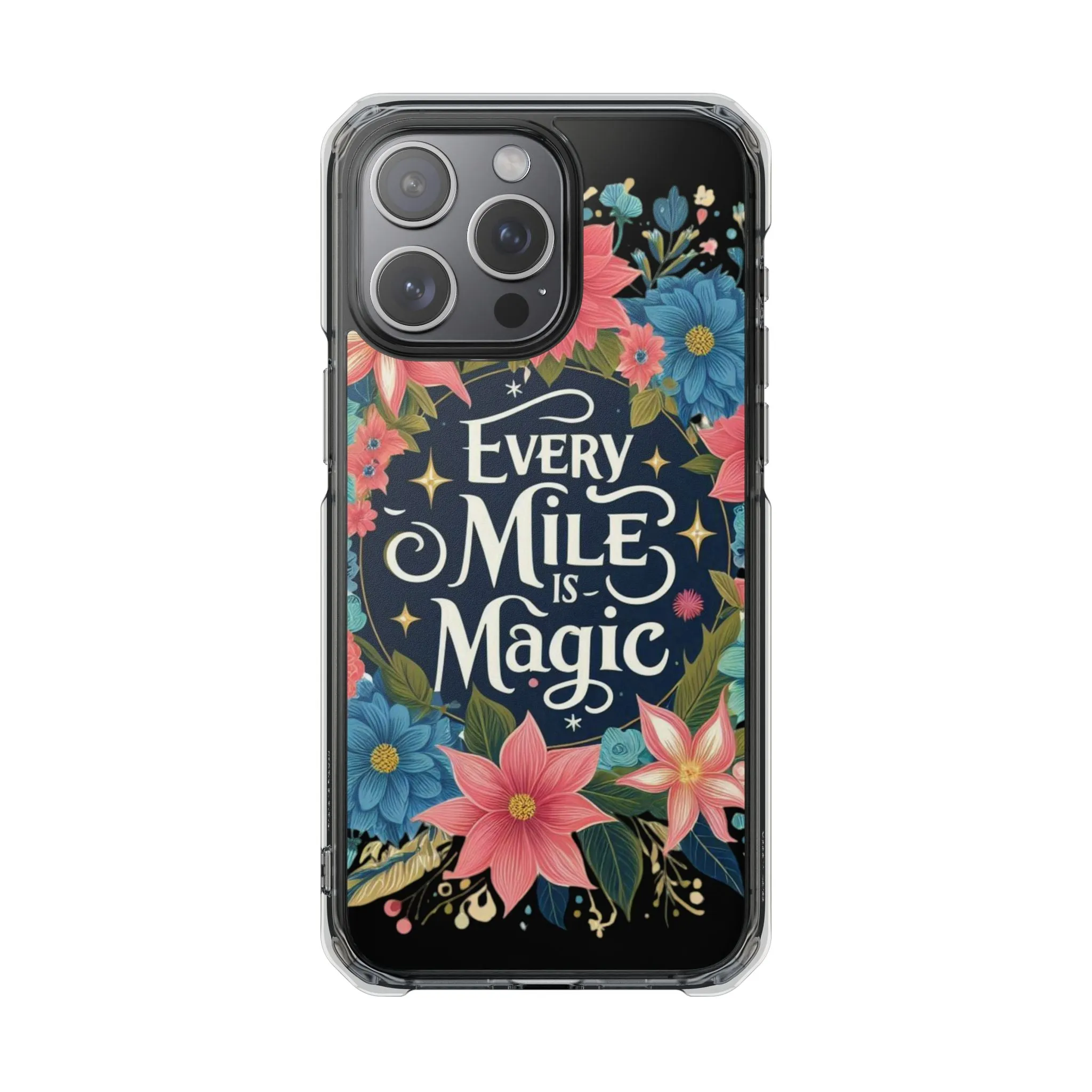 Magnetic Clear Impact Cases, Floral Runner Iphone Case, Every Run Is Magic, Protective Phone Cover, Runner Gift, Fitness Lover Gift, Workout
