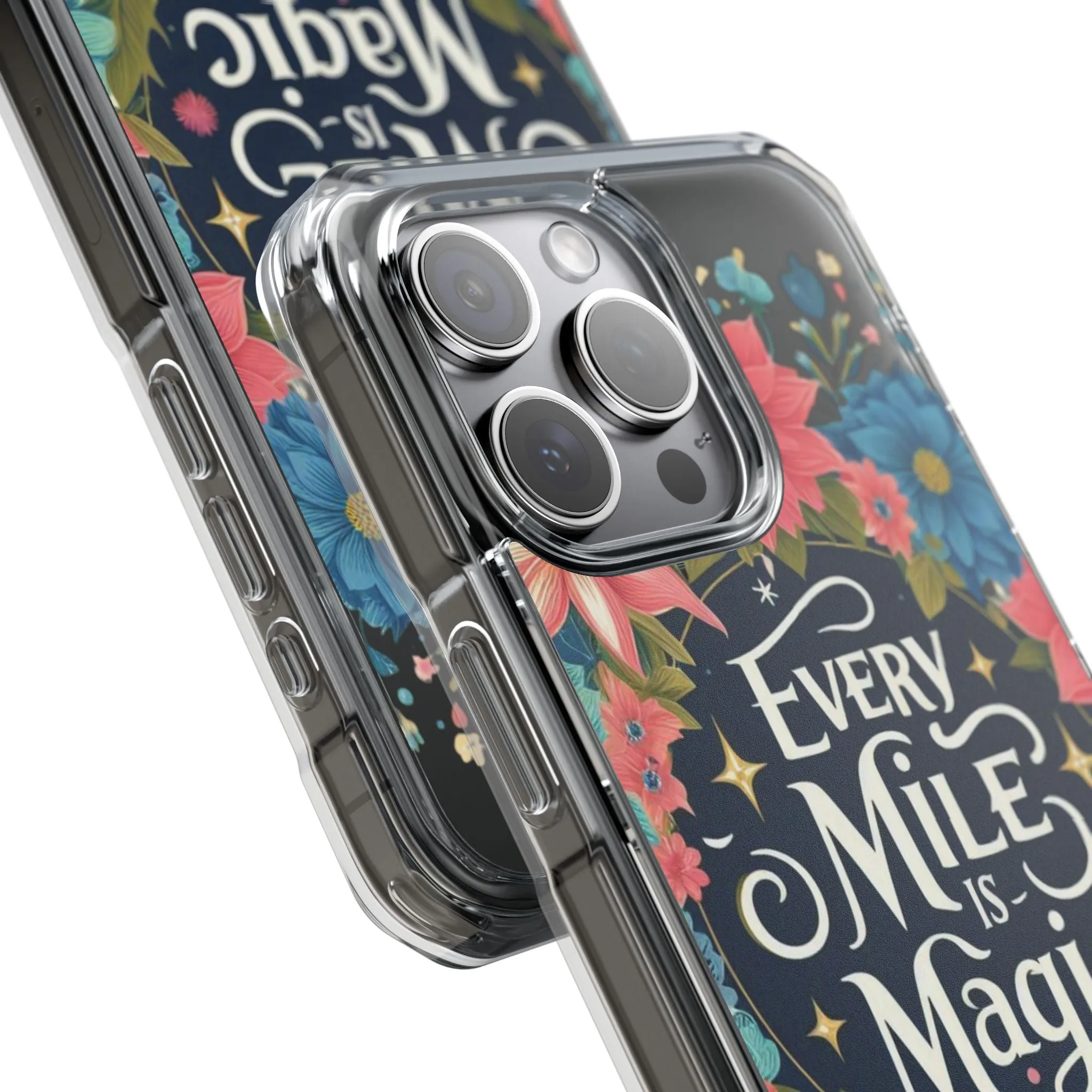 Magnetic Clear Impact Cases, Floral Runner Iphone Case, Every Run Is Magic, Protective Phone Cover, Runner Gift, Fitness Lover Gift, Workout