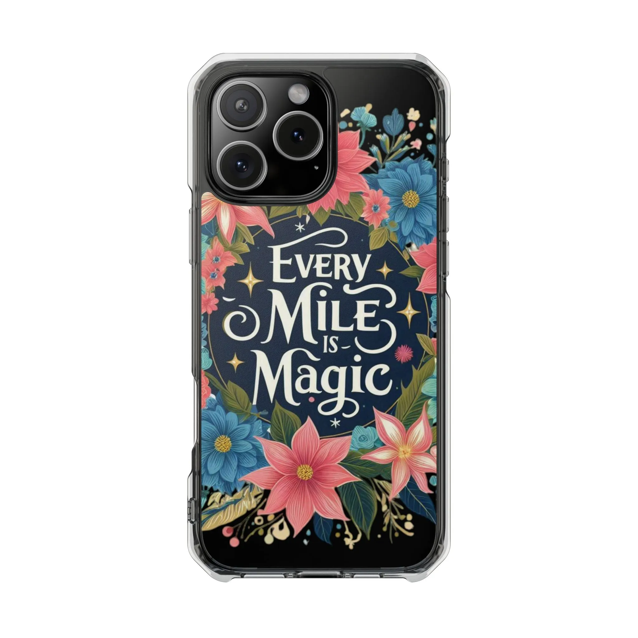 Magnetic Clear Impact Cases, Floral Runner Iphone Case, Every Run Is Magic, Protective Phone Cover, Runner Gift, Fitness Lover Gift, Workout
