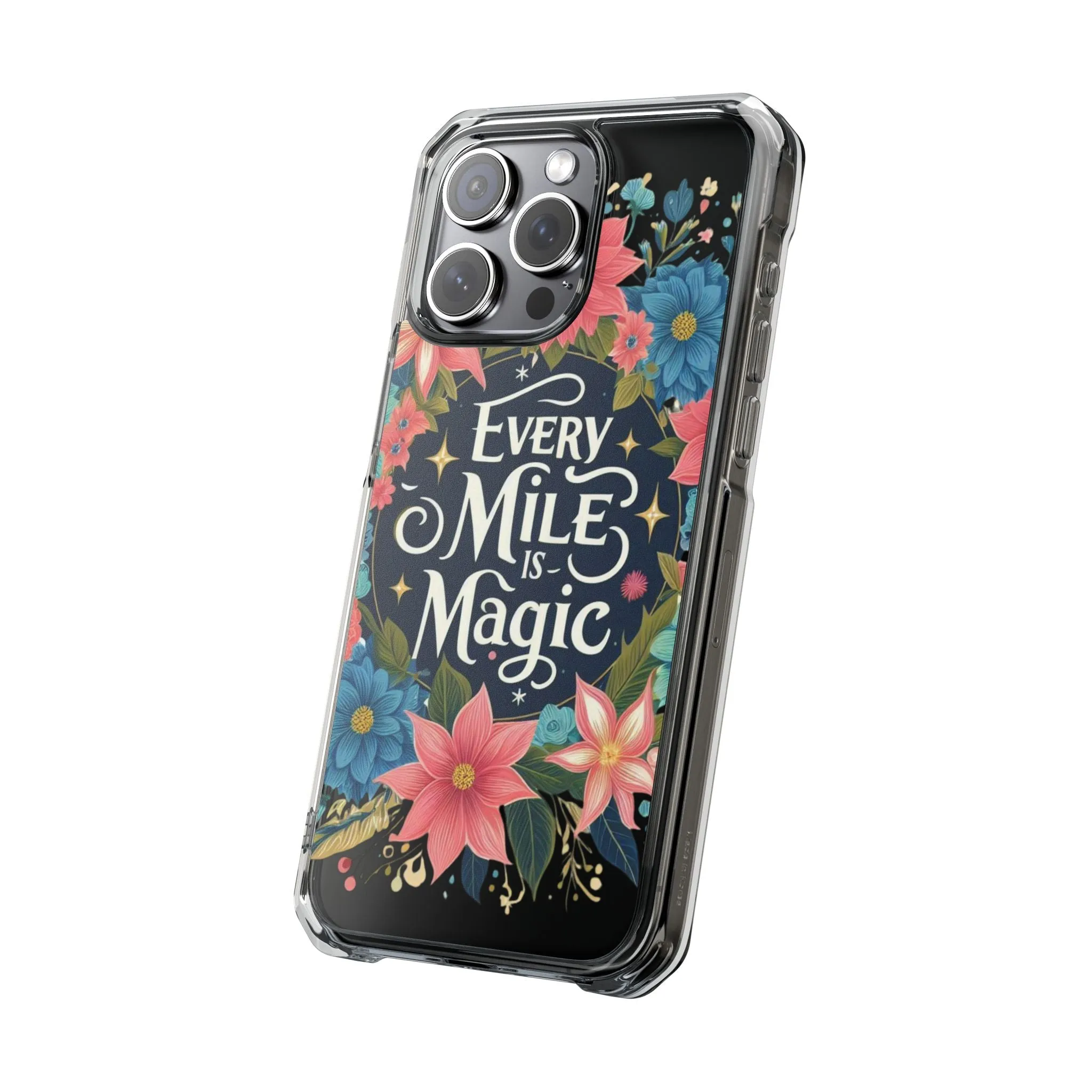 Magnetic Clear Impact Cases, Floral Runner Iphone Case, Every Run Is Magic, Protective Phone Cover, Runner Gift, Fitness Lover Gift, Workout