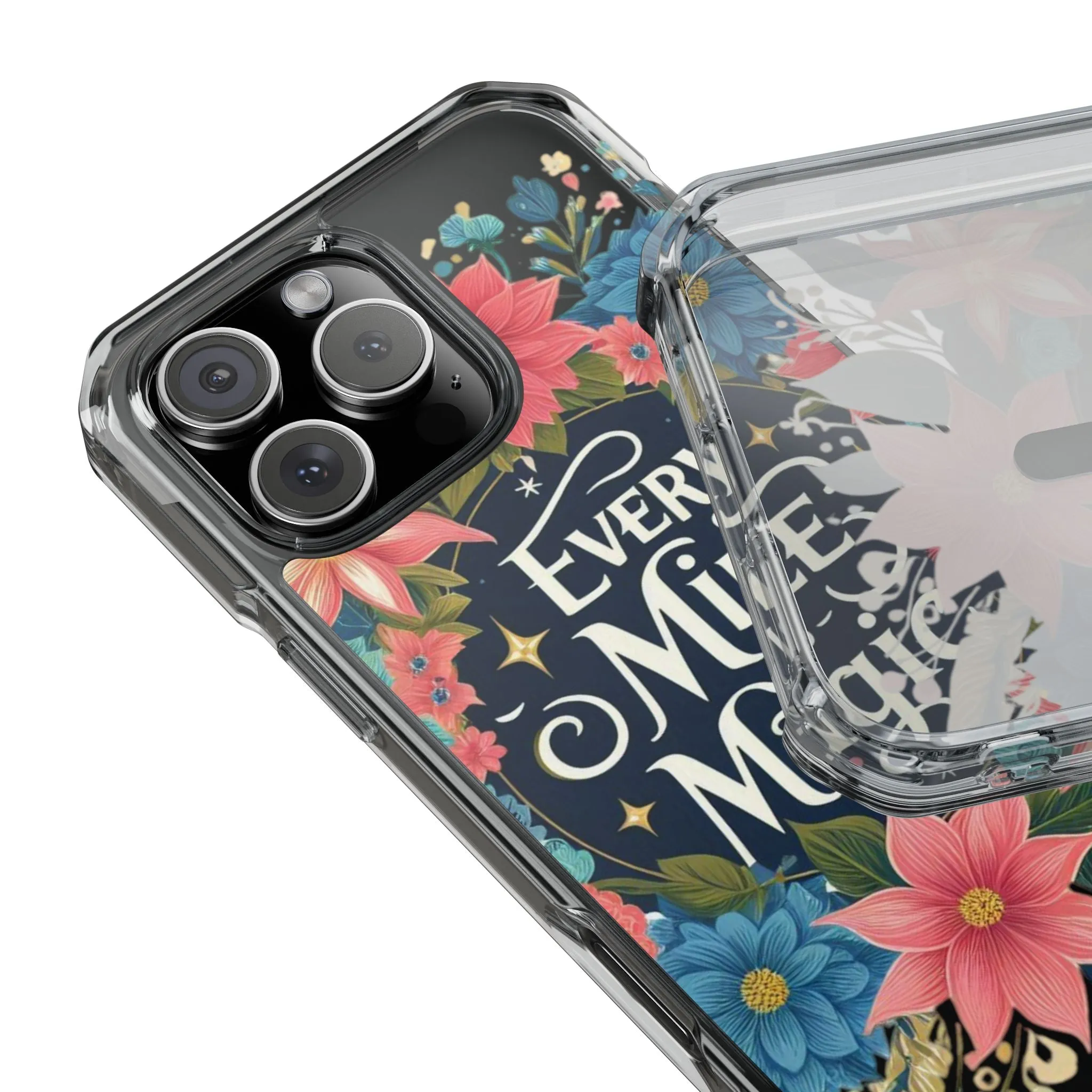 Magnetic Clear Impact Cases, Floral Runner Iphone Case, Every Run Is Magic, Protective Phone Cover, Runner Gift, Fitness Lover Gift, Workout
