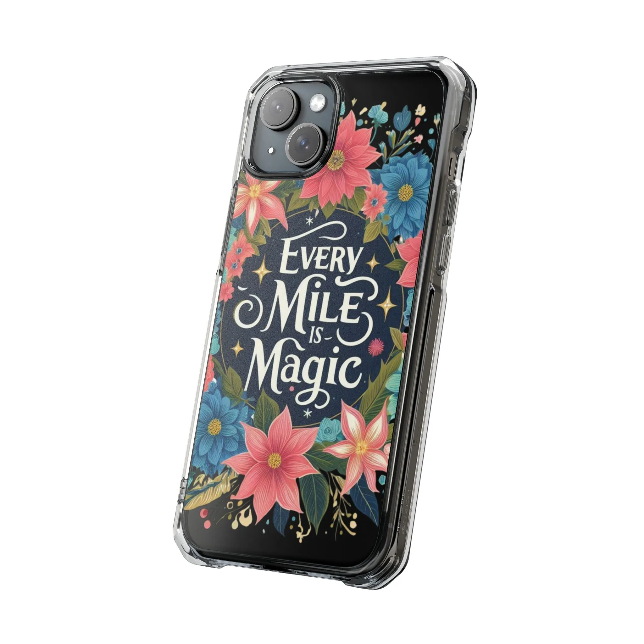 Magnetic Clear Impact Cases, Floral Runner Iphone Case, Every Run Is Magic, Protective Phone Cover, Runner Gift, Fitness Lover Gift, Workout