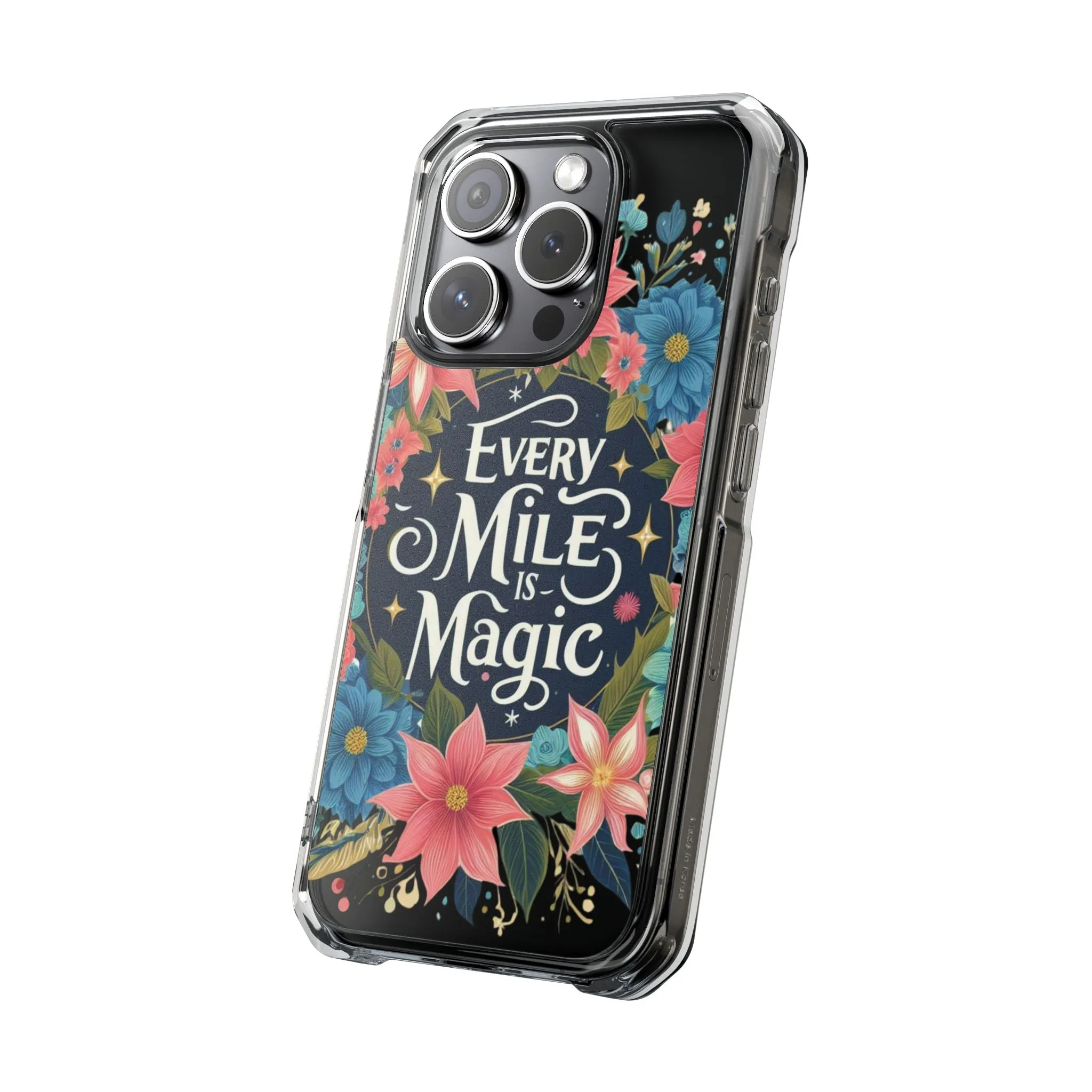 Magnetic Clear Impact Cases, Floral Runner Iphone Case, Every Run Is Magic, Protective Phone Cover, Runner Gift, Fitness Lover Gift, Workout