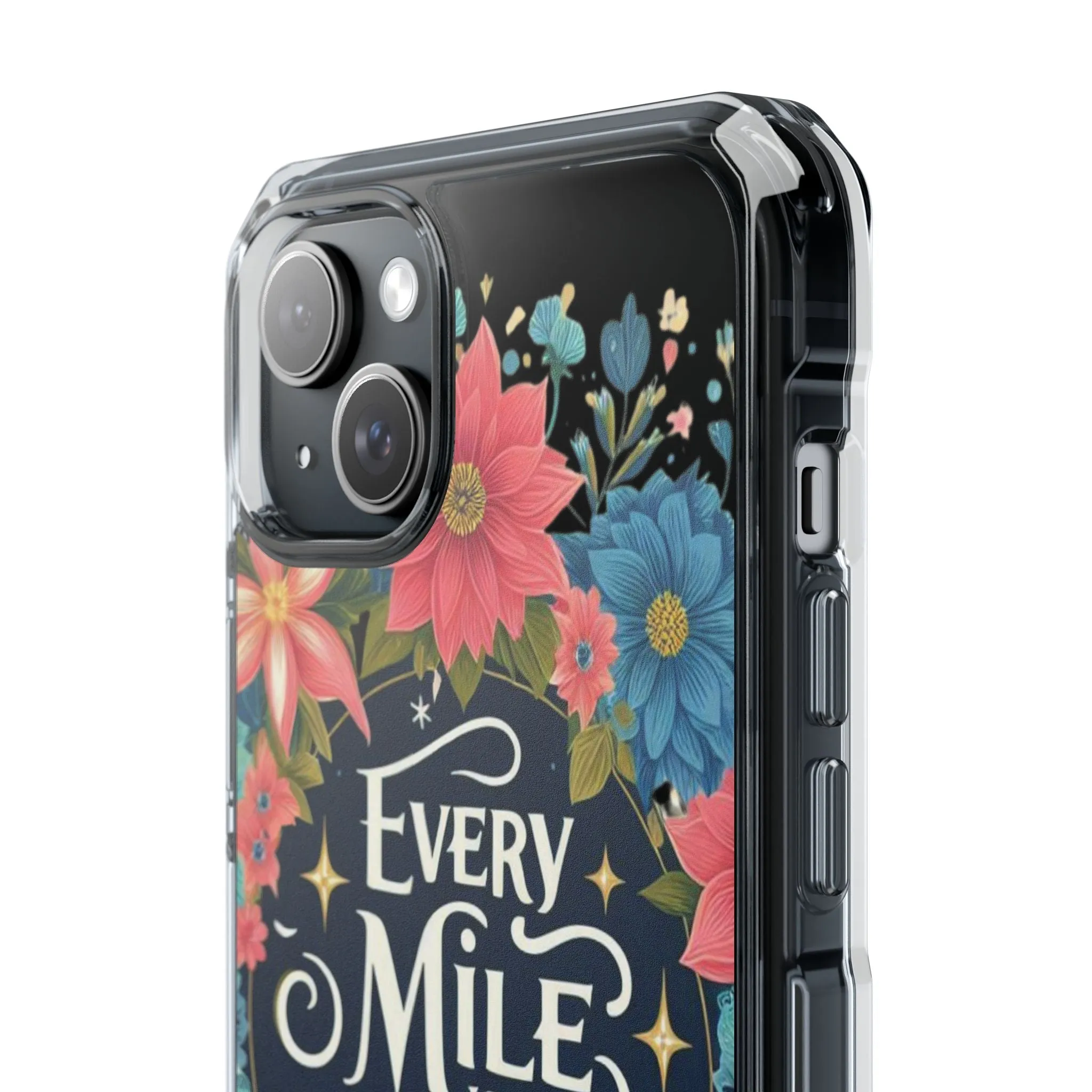 Magnetic Clear Impact Cases, Floral Runner Iphone Case, Every Run Is Magic, Protective Phone Cover, Runner Gift, Fitness Lover Gift, Workout