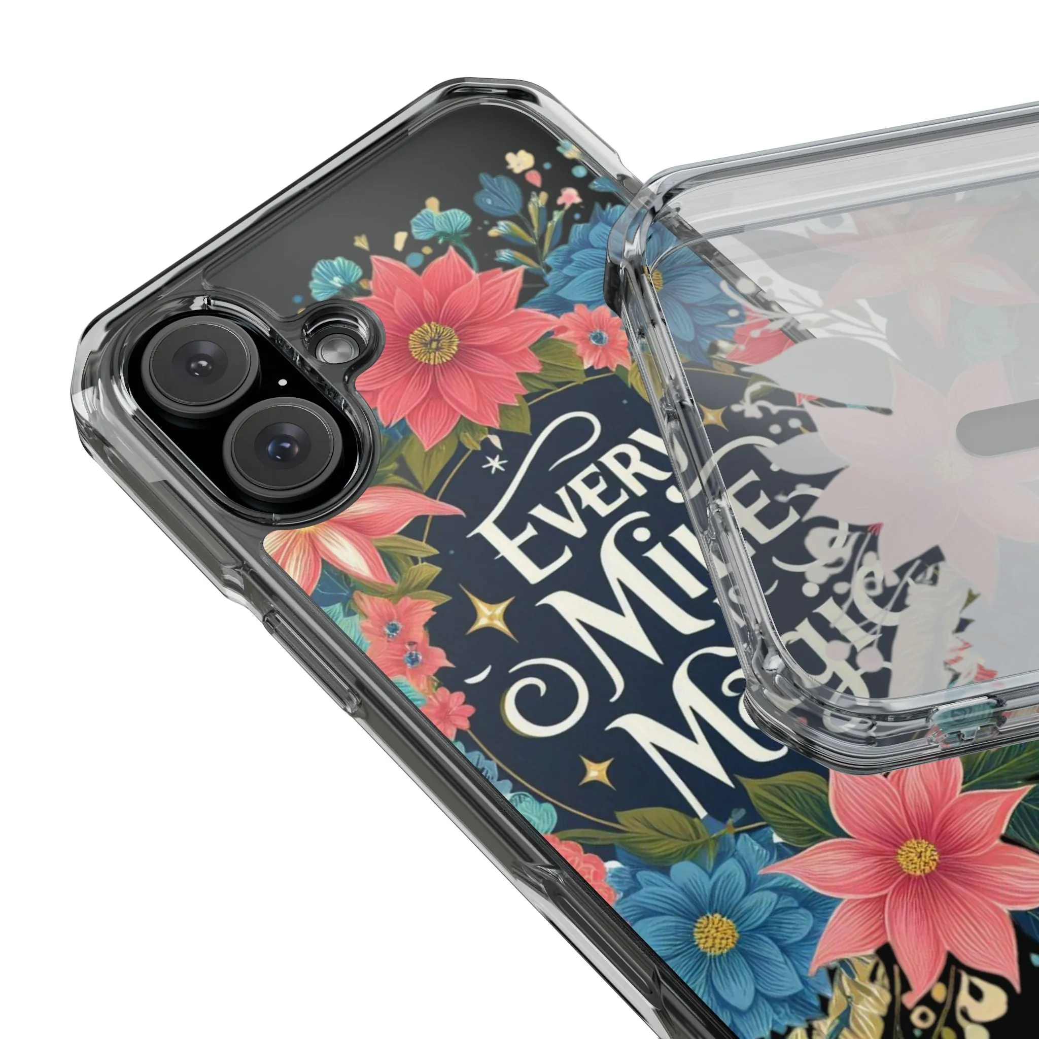 Magnetic Clear Impact Cases, Floral Runner Iphone Case, Every Run Is Magic, Protective Phone Cover, Runner Gift, Fitness Lover Gift, Workout