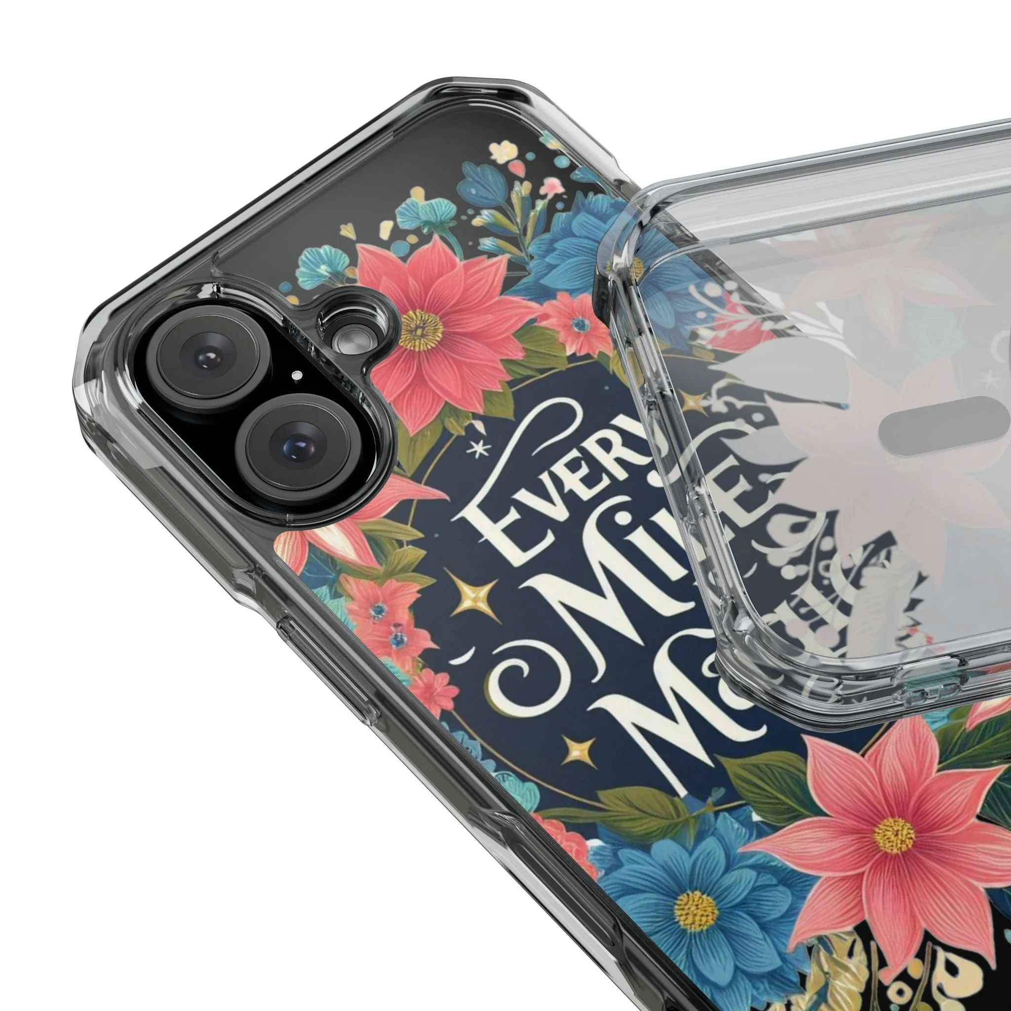 Magnetic Clear Impact Cases, Floral Runner Iphone Case, Every Run Is Magic, Protective Phone Cover, Runner Gift, Fitness Lover Gift, Workout