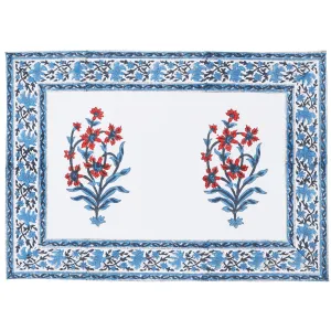 Marigold Living Blue and Orange Cotton Placemat, Set of 4