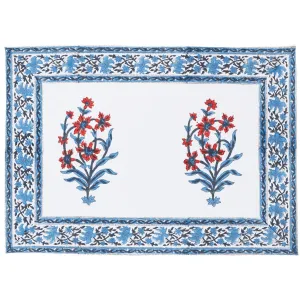 Marigold Living Blue and Orange Cotton Placemat, Set of 6