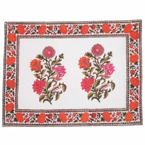Marigold Living Pink and Orange Cotton Placemat, Set of 4