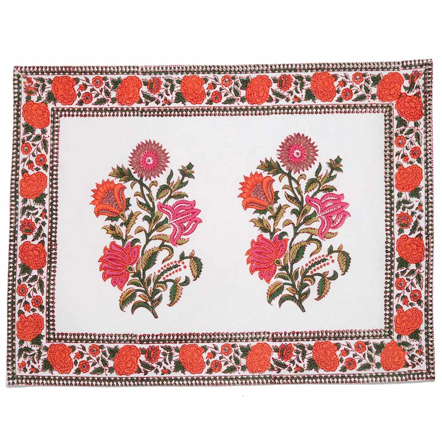 Marigold Living Pink and Orange Cotton Placemat, Set of 4