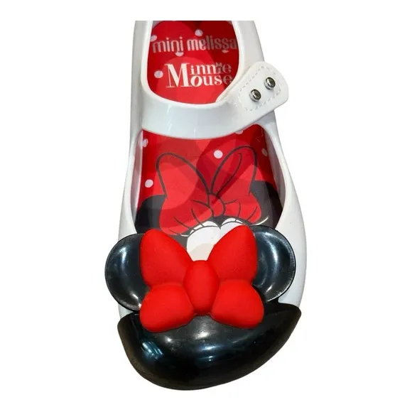 Mini Melissa white, black, red Minnie ears Maryjanes