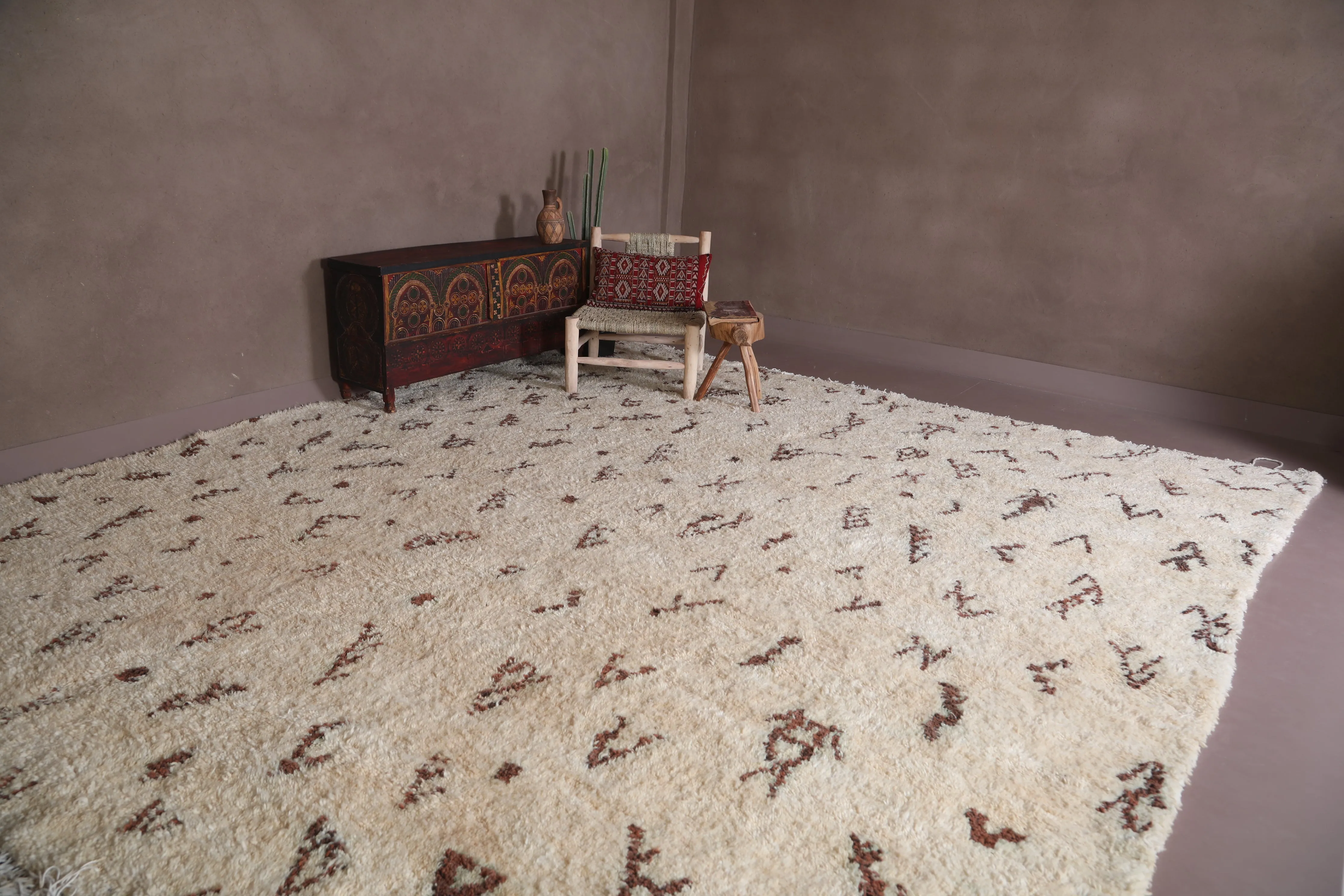 Moroccan berber Rug - Beni Ourain Brown and Beige rug - Custom Rug