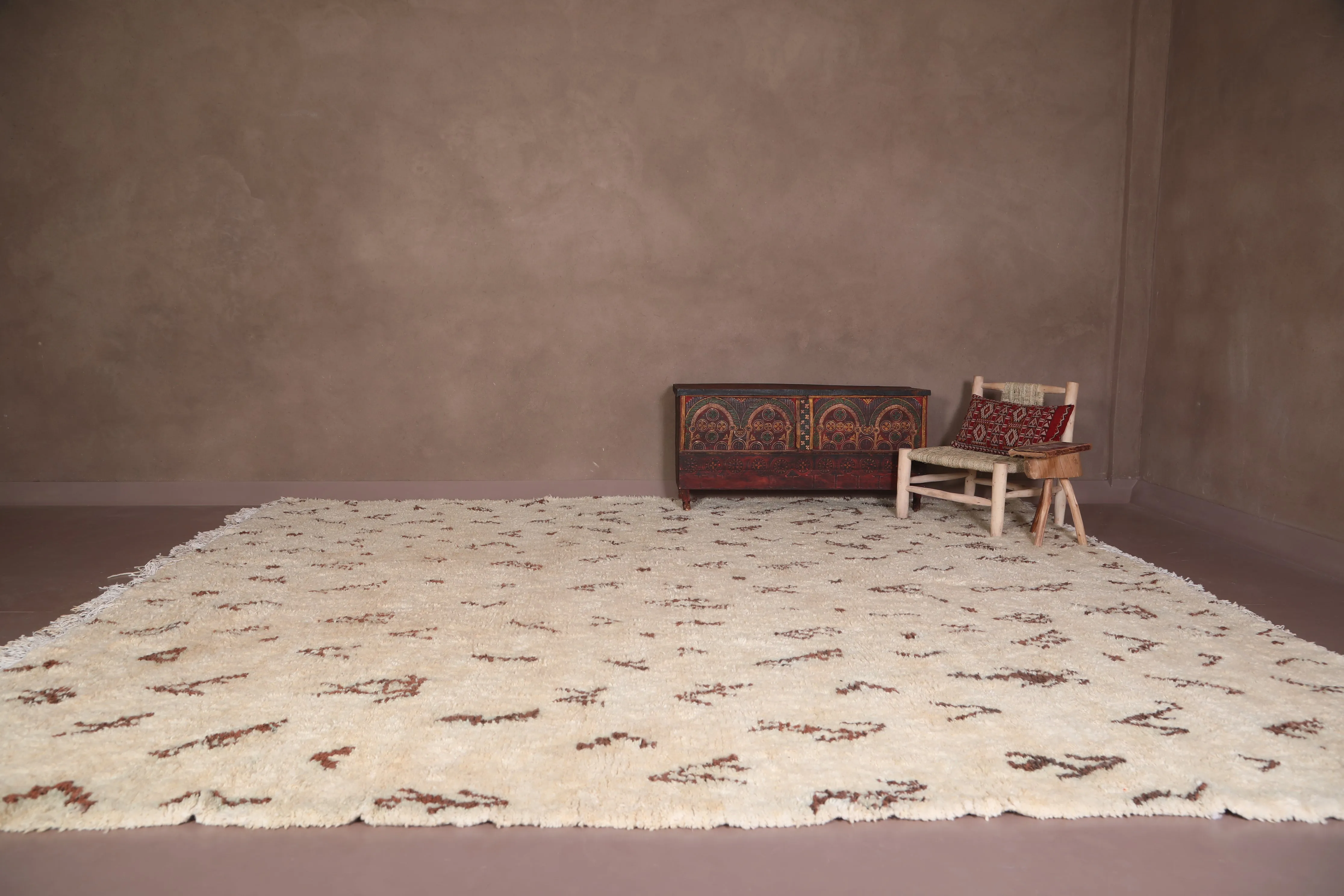 Moroccan berber Rug - Beni Ourain Brown and Beige rug - Custom Rug