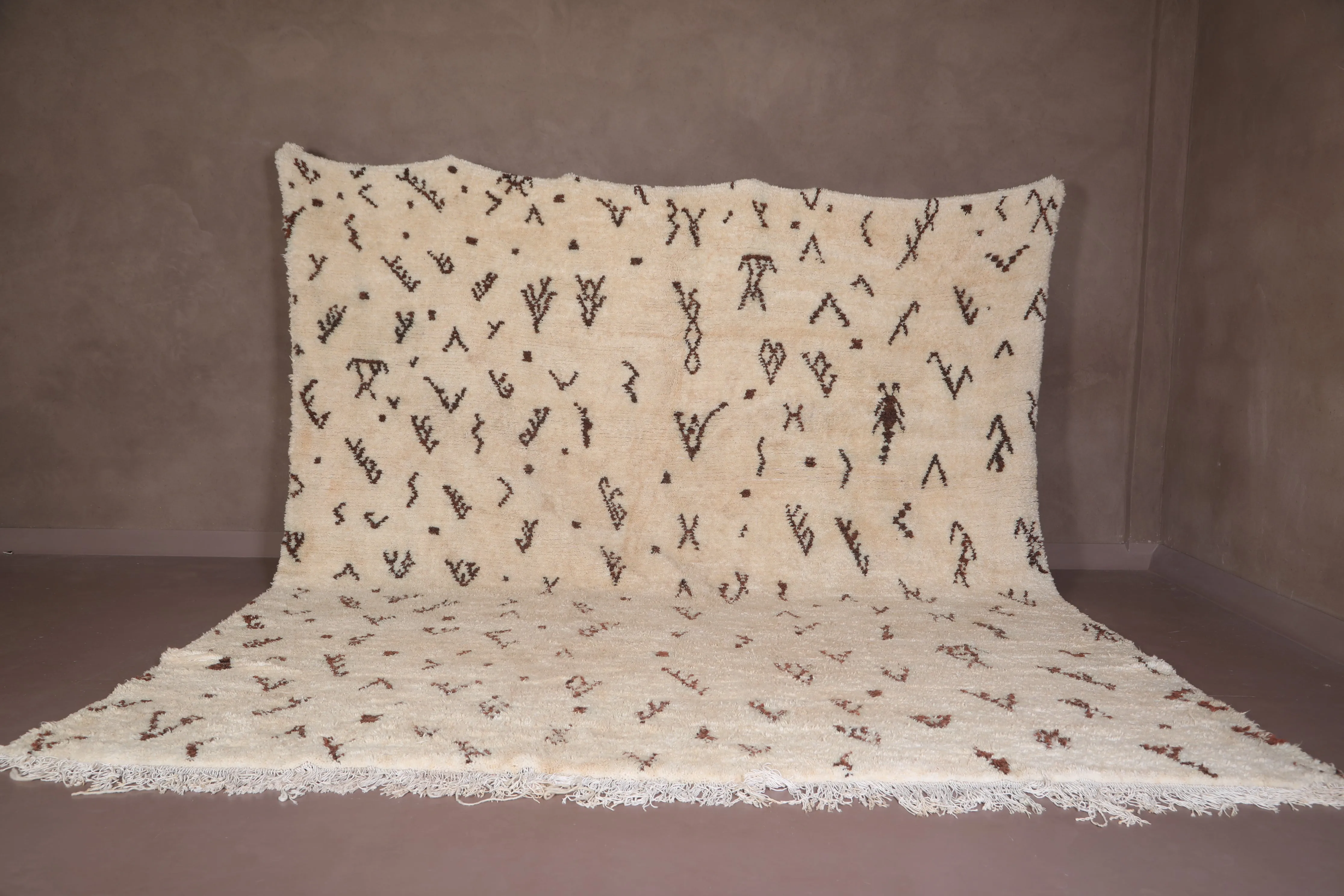 Moroccan berber Rug - Beni Ourain Brown and Beige rug - Custom Rug