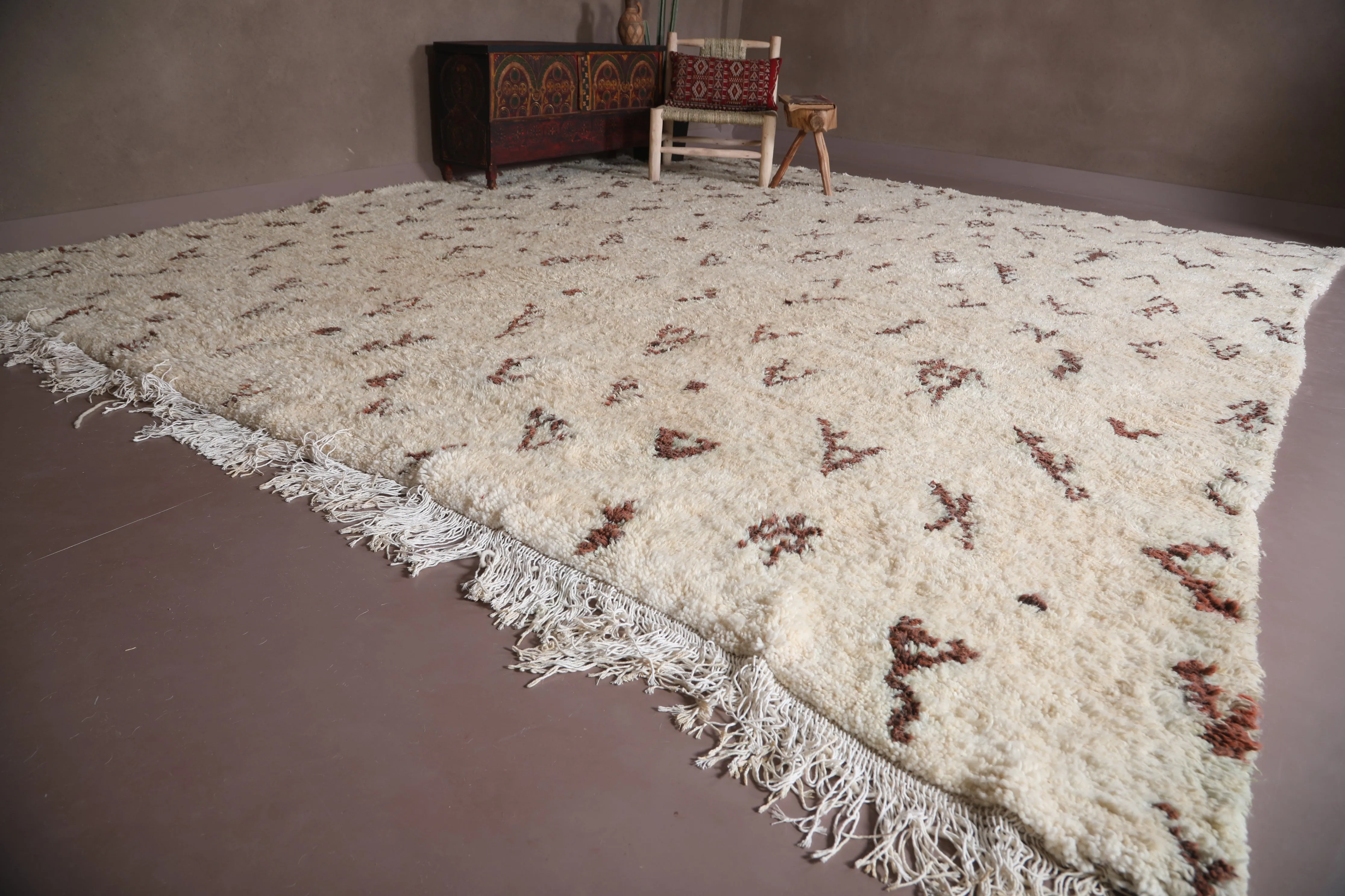 Moroccan berber Rug - Beni Ourain Brown and Beige rug - Custom Rug