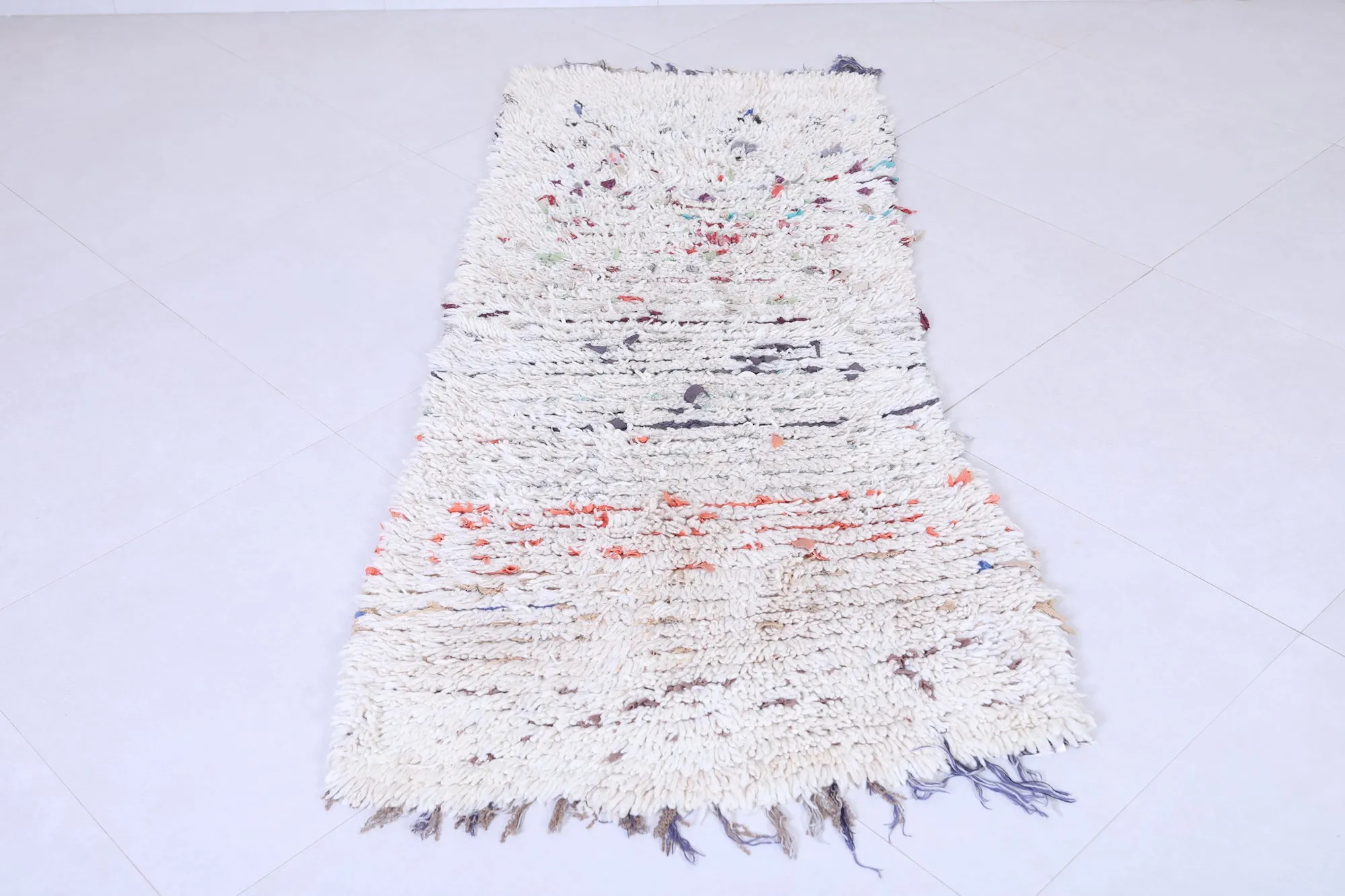 Moroccan Shaggy Rug Runner – Handmade Berber Carpet (2.4 x 5.9 ft)