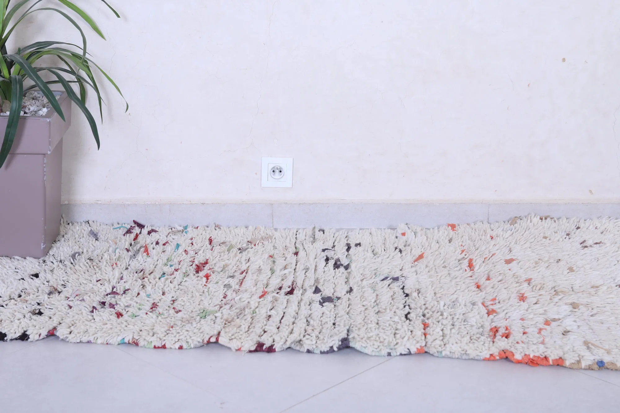 Moroccan Shaggy Rug Runner – Handmade Berber Carpet (2.4 x 5.9 ft)