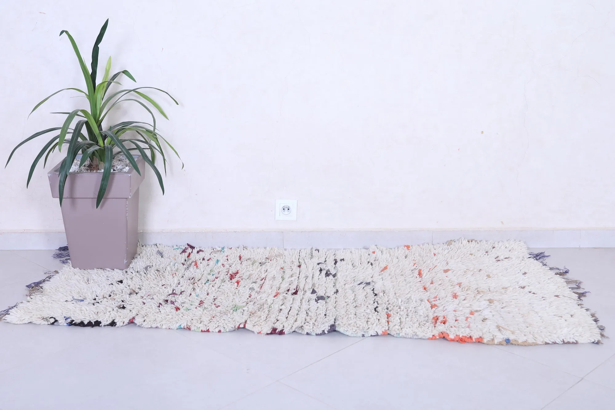 Moroccan Shaggy Rug Runner – Handmade Berber Carpet (2.4 x 5.9 ft)