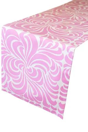 nouveau orchid pink printed cloth table runners