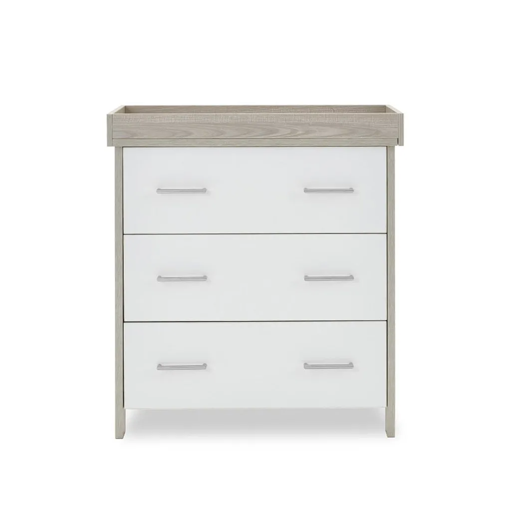 OBABY Nika Changing Unit - Grey Wash & White