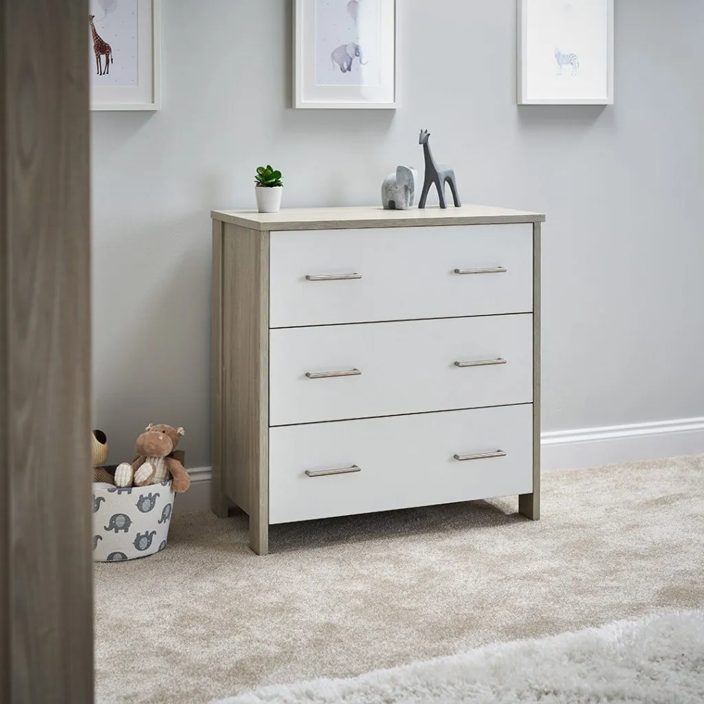 OBABY Nika Changing Unit - Grey Wash & White