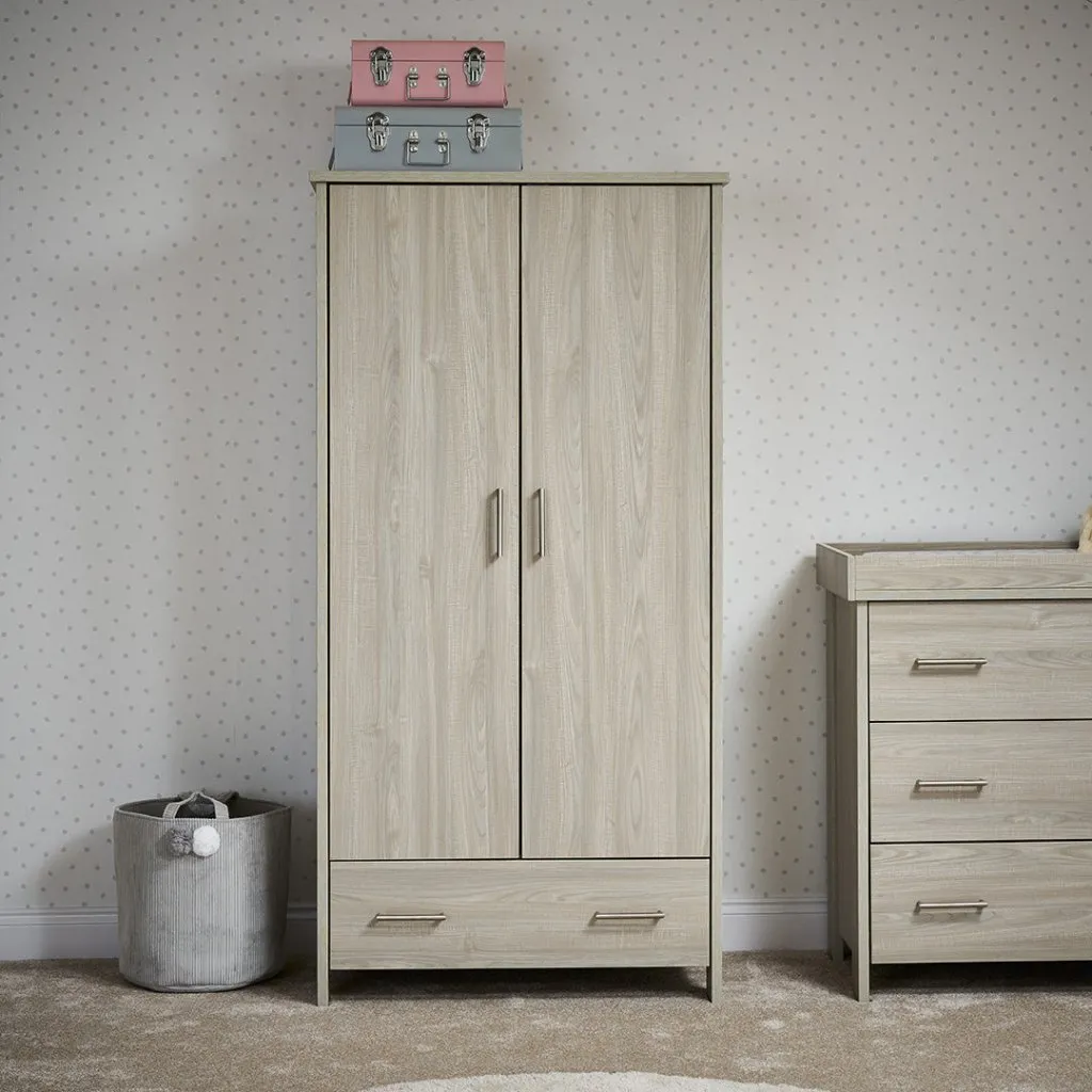 OBABY Nika Double Wardrobe - Grey Wash