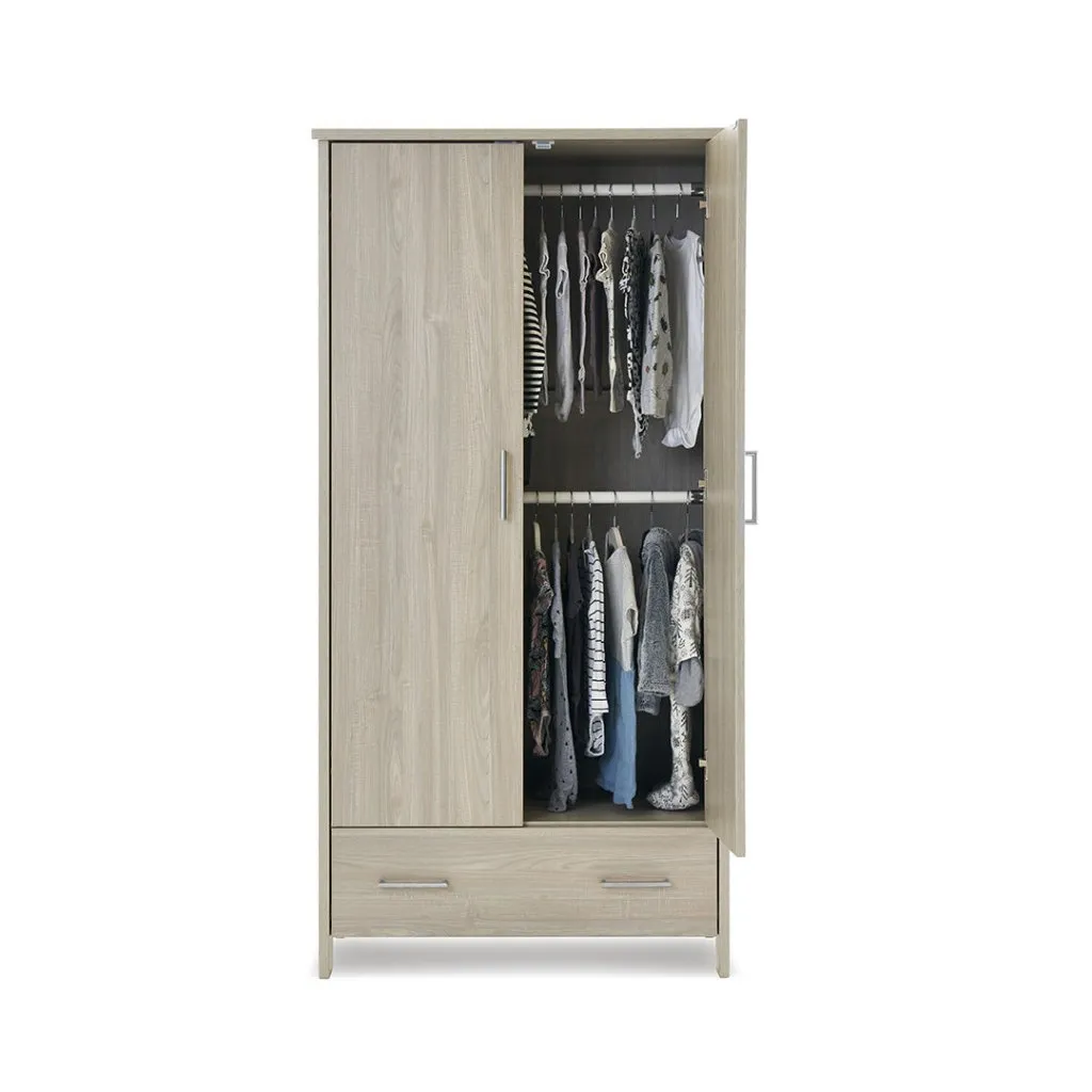 OBABY Nika Double Wardrobe - Grey Wash