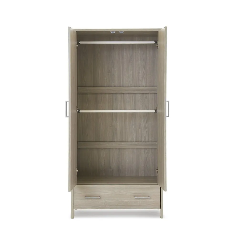OBABY Nika Double Wardrobe - Grey Wash