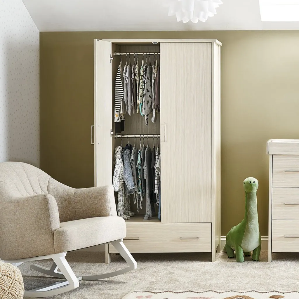 OBABY Nika Double Wardrobe - Oatmeal