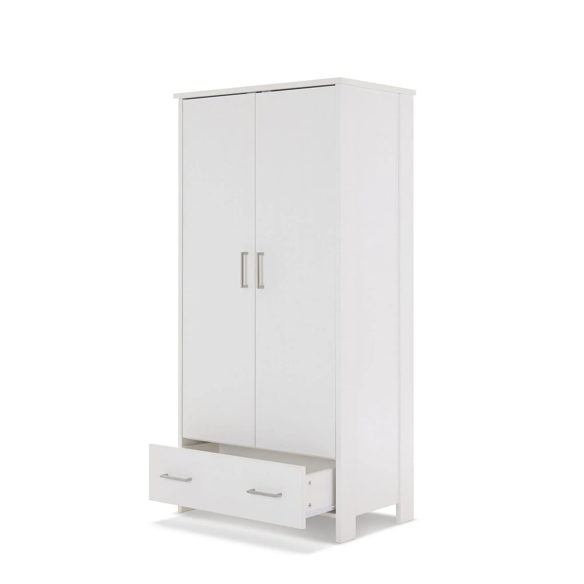 Obaby Nika Double Wardrobe - White Wash