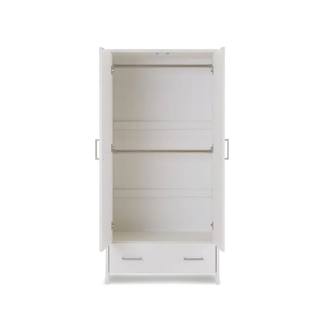 OBABY Nika Double Wardrobe - White Wash