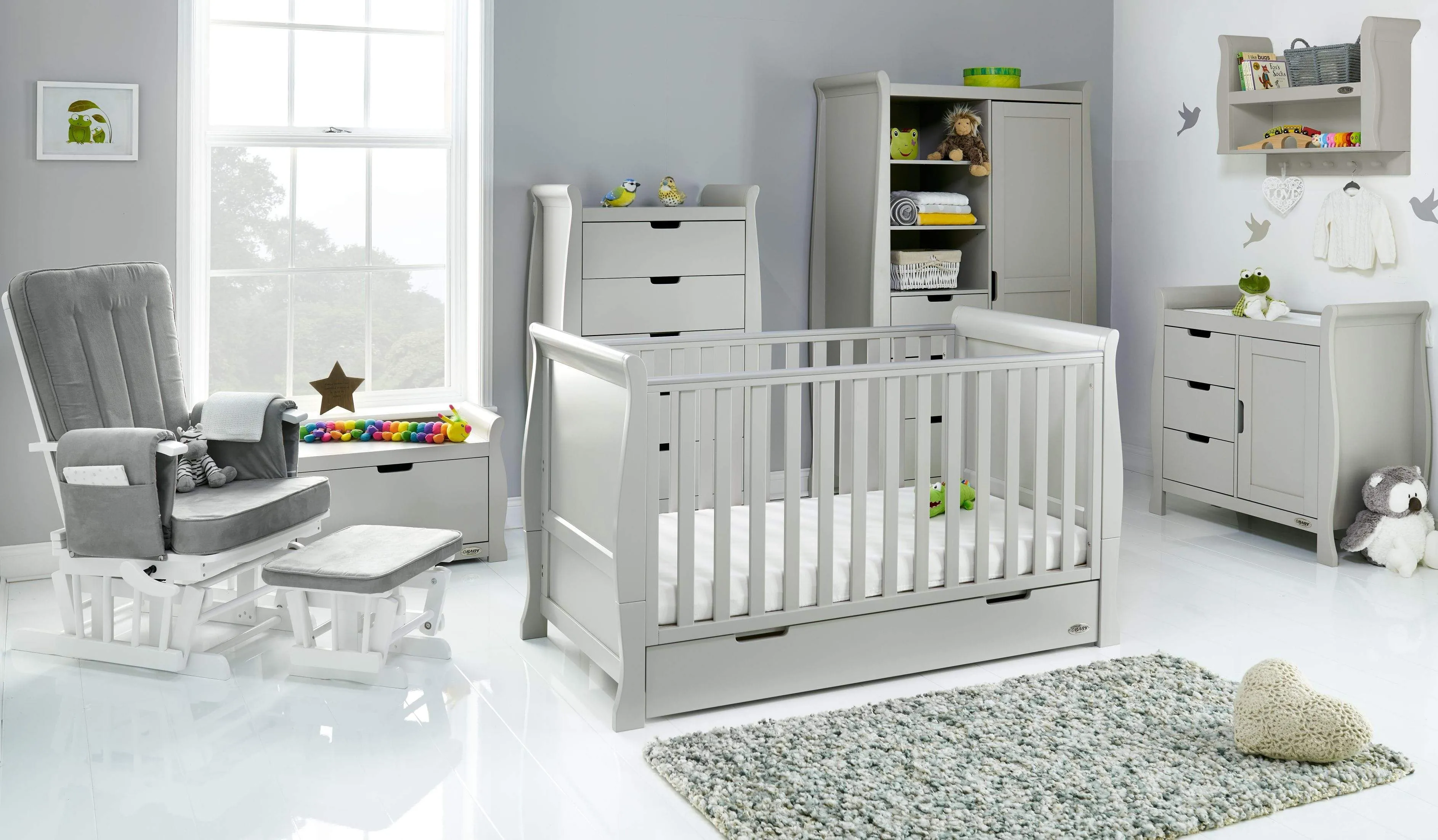 Obaby Stamford Classic 7 Piece Room Set Warm Grey