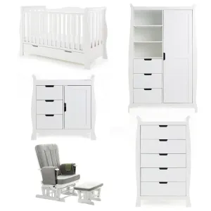 OBABY Stamford Luxe 5 Piece Room Set - White